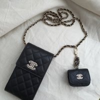 [바로배송] 샤넬 미니 핸드폰 체인백 AP2742 블랙 [관부가세포함] CHANEL PHONE & AIRPODS PRO CASE WITH CHAIN /영국구매대행/AP2970