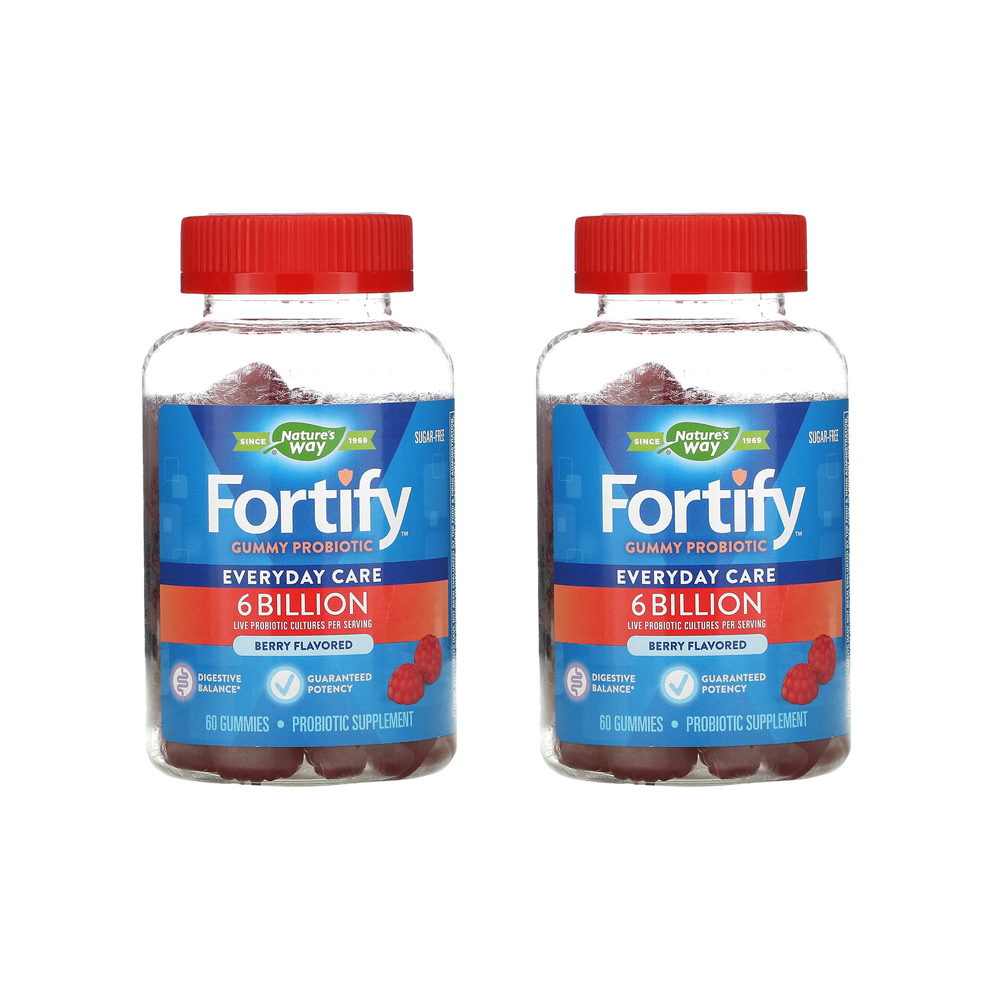 네이쳐스 웨이 <b>포티파이 구미</b> 프로바이오틱스 유산균 <b>60억</b> CFU x <b>구미</b> 60개입 2개