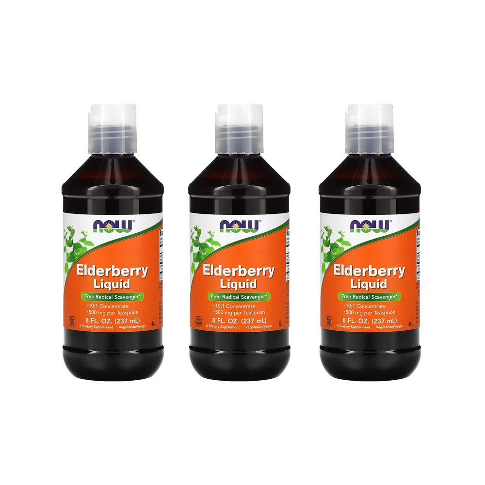 나우 푸드 <b>엘더베리 리퀴드 500mg</b> 237ml 3개 Elderberry