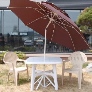 원터치 팔각 꺾임 파라솔 특대형 2단 각도조절 그늘막 커피색 비치 캠핑 야외 테라스 카페