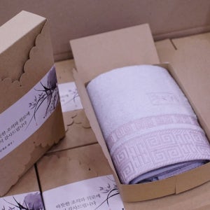 송월타올뱀부얀 조문답례품수건 장례식답례품 격자40세면타월