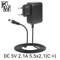 KW KW-A5021A(SK21G-0500210K) 5V 2.1A SMPS 아답터(5.5x2.1mm/C:+)