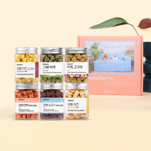 [페페로니ROOM] 강아지간식 6개 세트(소고기+연어+치즈+치즈고구마+미역+고구마)