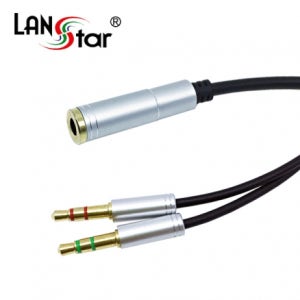 랜스타 LS-PCHEADSET-0.3MG PC 헤드셋 변환케이블 그레이 메탈 0.3M