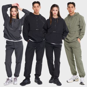 남자 여성 캠프 러닝 아노락 세트 자켓 조거 후드 러닝복 바람막이 런닝 등산복