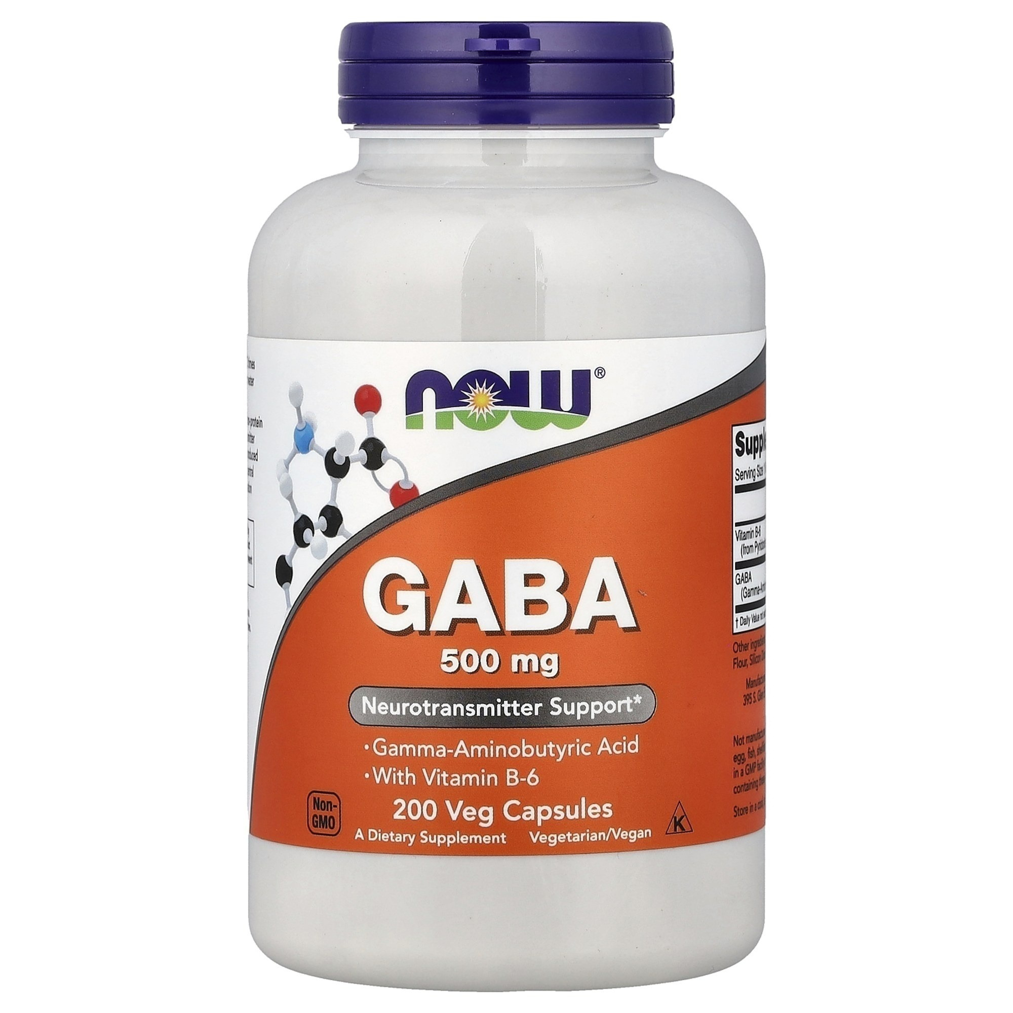 <b>나우푸드</b> GABA <b>비타민B6</b> 아미노산 500mg 200베지캡슐 NOW B-6
