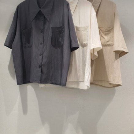 1008 루즈핏 여름 바스락 나일론 레이온 반팔 남방 블라우스 셔츠
