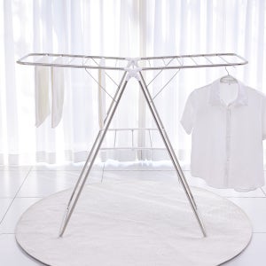 신바람 국산 튼튼한 스텐 접이식 대형 이불빨래건조대 걸이 화이트