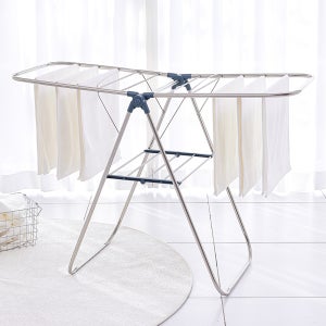 신바람 국산 튼튼한 스텐 접이식 원룸 자취방 미니 중형 빨래건조대 걸이 블루