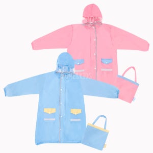 윙스트릿 하이 로우 레인코트 키즈우비 남아 여아 초등학생 비옷 가방 방수커버 재귀반사