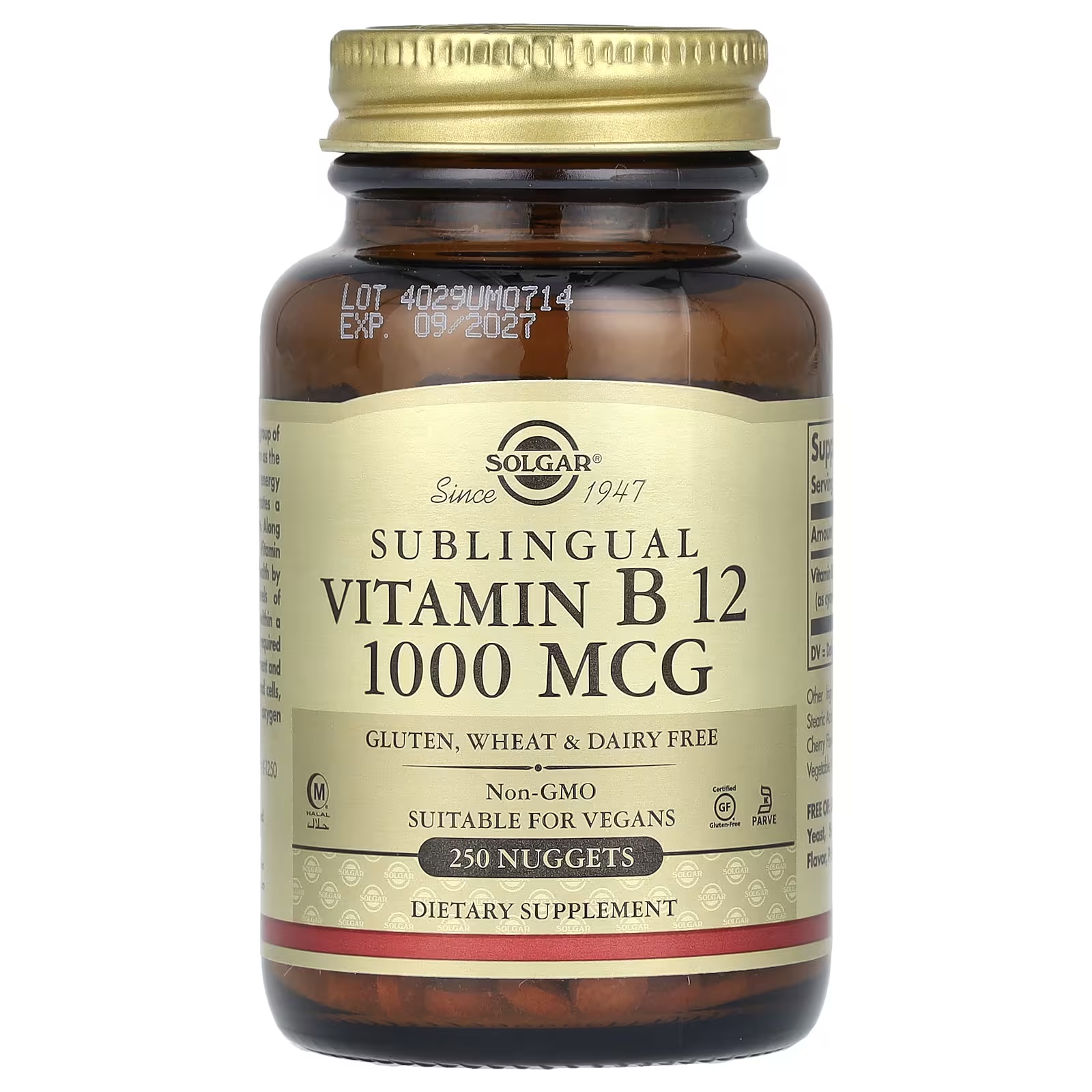 솔가 <b>비타민</b>B12 1000<b>mcg</b> 설하정 250정 Solgar Vitamin B12