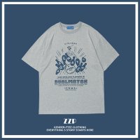볼링티셔츠 라운드 볼링 기능원단 일본계 재미 캐릭터 반팔 여름 남녀 트랙탑 패션