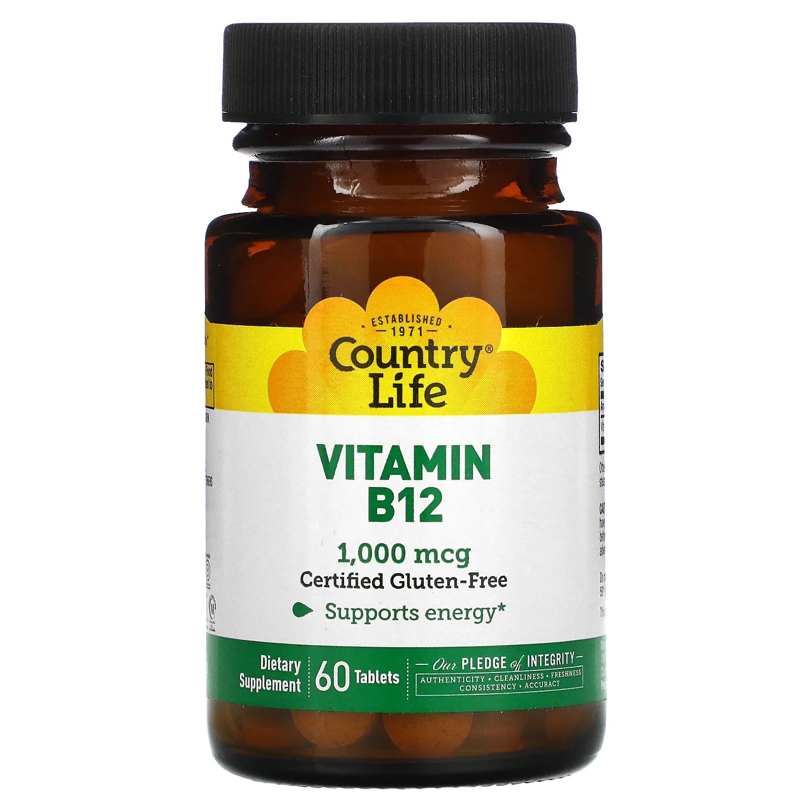 <b>컨트리라이프 비타민B12</b> 1000mcg 60정 Country Life B12