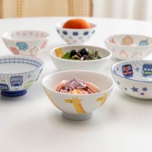 애니멀차차 어린이 키즈 공기대접세트 기린 밥공기 국대접