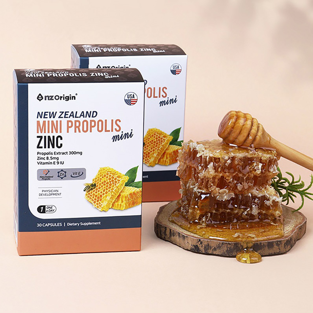 뉴질랜드 프로폴리스 아연 징크 비타민E 면역 기능 항산화 영양제 미니캡슐 30캡슐 1개월