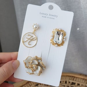 드롭 로즈 보석 뱃지 세트 여성 매너단추 명품 브로치