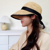 제인 리본 밀짚 보넷 라피아햇 여성 버킷햇 여름 모자