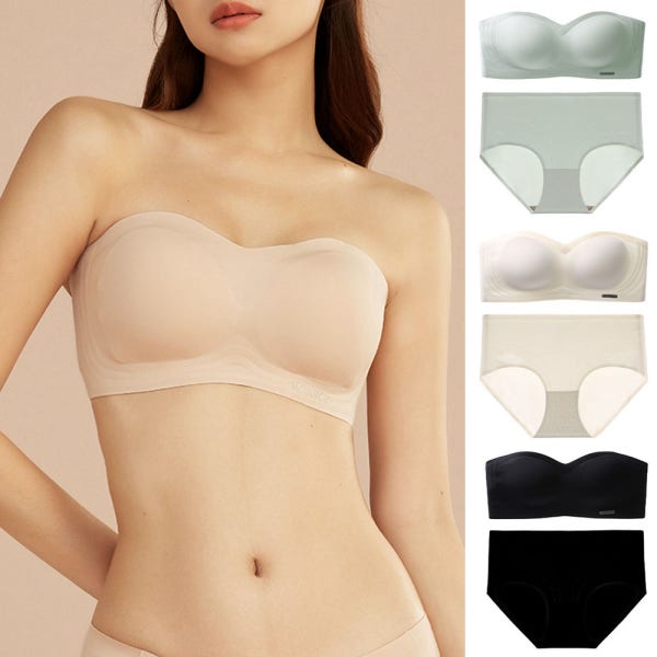 오프숄더 심리스 끈없는 브라 웨딩 누드 튜브탑 흘러내림방지