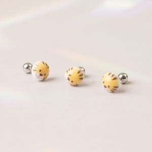 어흥 호랑이 귀여운 동물 써지컬스틸 피어싱