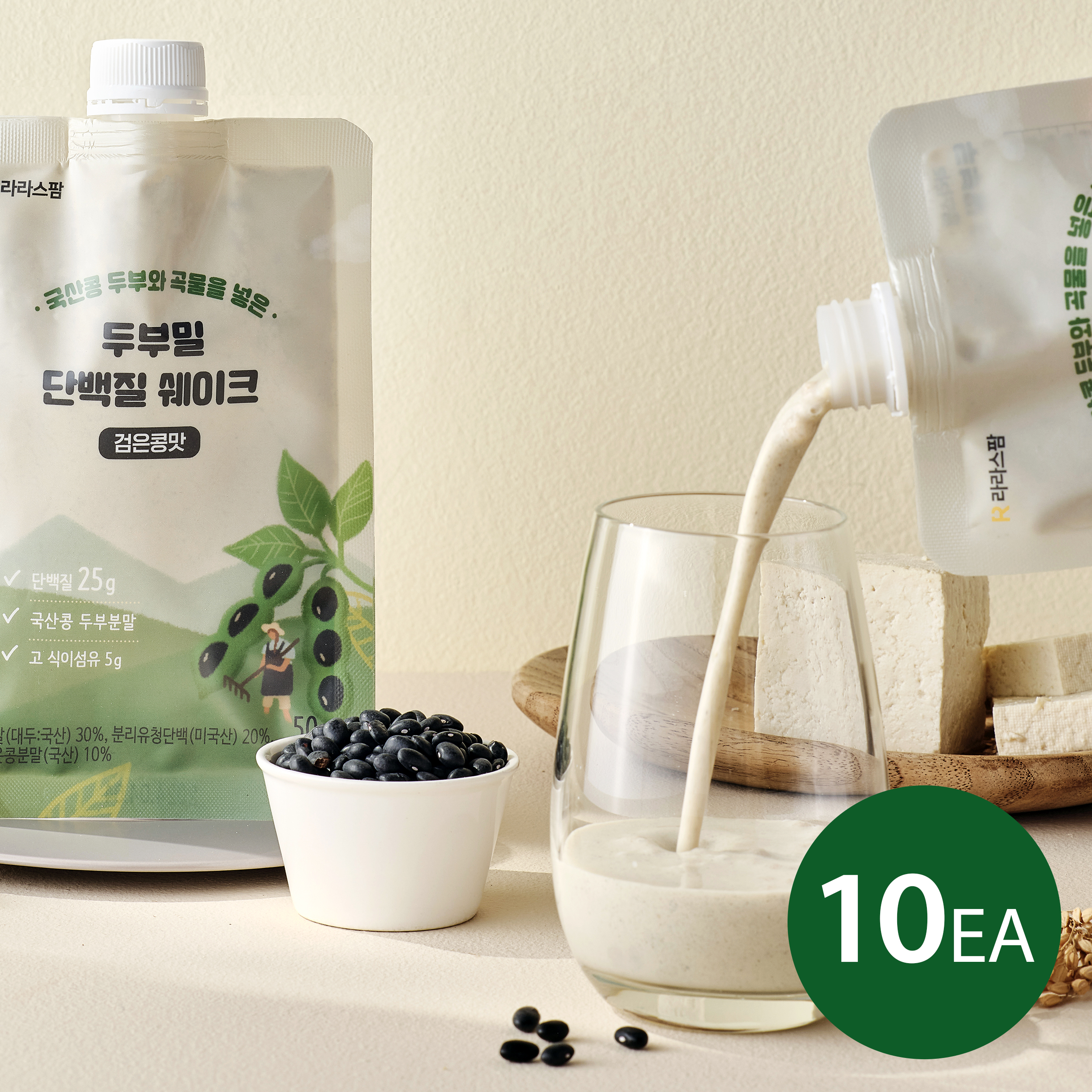 두부밀 <b>단백질</b>쉐이크 맛있는 한끼 식사대용 프로틴 쉐이크 파우치 10개 국산콩두부 분리유청