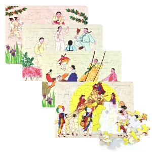 치매예방 어르신용 민화퍼즐 민속놀이세트 A4 35피스 효도선물 전통화 한국화