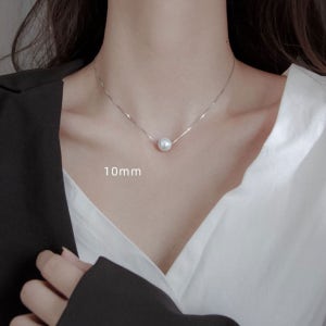 진주목걸이 순은(S 925) 체인 핵진주 쇄골목걸이