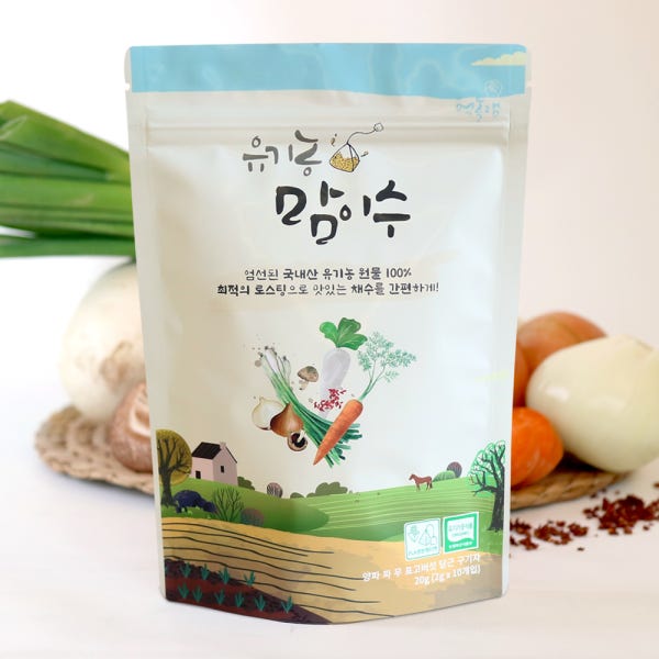 유기농 맘이수 국내산 100% 중기 후기 이유식 육수 재료 티백 야채 채수 팩 먹놀잼