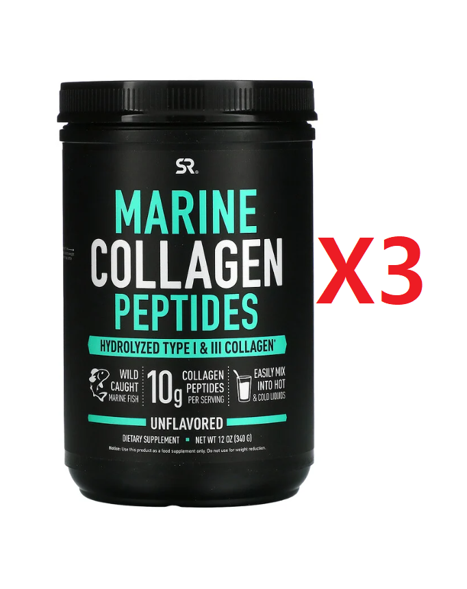 스포츠리서치 <b>마린 콜라겐 펩타이드 340g</b> 3개