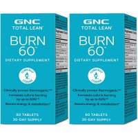 GNC Total Lean Burn 60 지앤씨 토탈 린 번 과라나 홍차 잎 포도껍질 씨앗 생강 뿌리 딜위드 추출물 함유 60정 2병