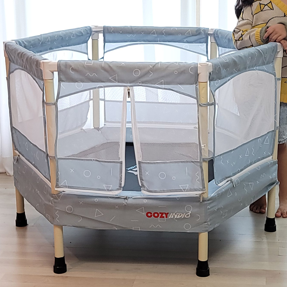 안전망 트램폴린 유아 어린이 방방이 아기 방방 점프업 코지 인디오 100cm