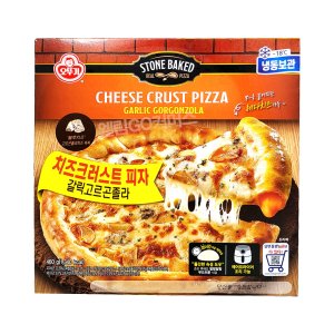 오뚜기(냉동) 갈릭고르곤졸라 치즈크러스트 피자 460g(아이스박스포장)