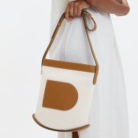 [DELVAUX] 델보 핀 데일리백 숄더백 캔버스 내추럴-탄 Pin Daily Canvas Natural-Tan AA0551BJB0AUADO