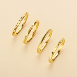 24k 순금 컷팅 모아링 반지(4type) / 리얼골드 금선물 금반지 데일리