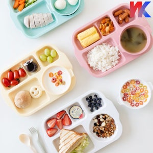 국산 친환경 다이어트 식판 예쁜 어린이 성인 식판 가정용 어른 어린이집 깊은 5구 얌얌세트