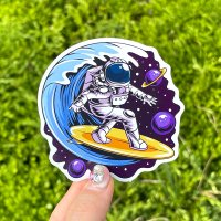 space surfing astronaut 우주인 보드 캐리어 노트북 아이패드 스티커