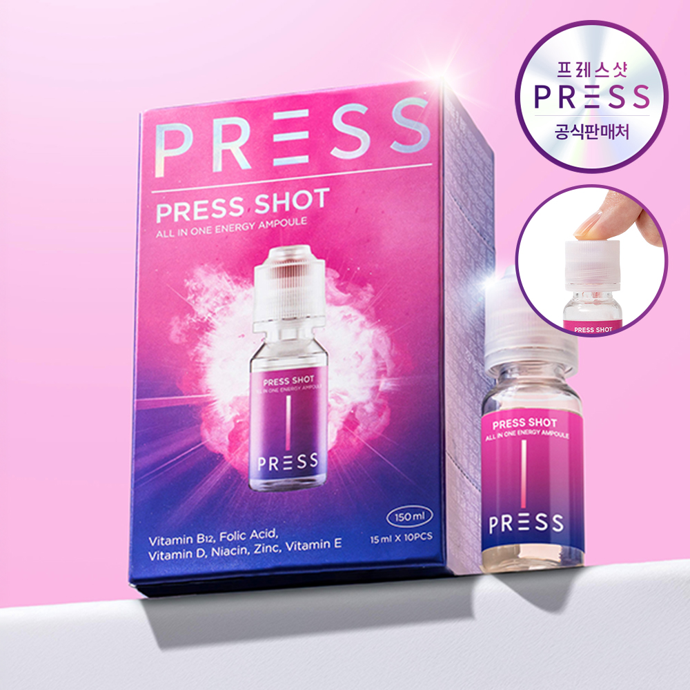 <b>프레스샷</b> 10입 눌러마시는 고함량 올인원 비타민 엽산 나이아신 아연 10개입, 1개
