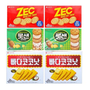 롯데 빠다코코낫 2통+롯데샌드파인애플 2통+제크2통 세트
