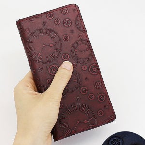 LG V40 와치 메탈릭 빈티지 천연가죽 플립 케이스 V409 와인