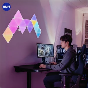 스마트 IoT팝 팝라이트 - 모듈형 붙이는 LED 면조명 컴퓨터방 홈 꾸미기 조립식 무드