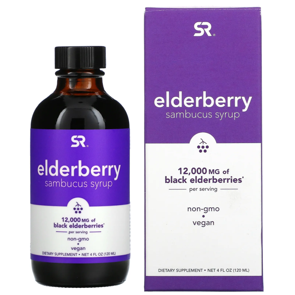 스포츠 리서치 <b>엘더베리 삼부커스 시럽 12000mg</b> 120ml