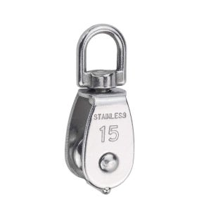 스텐 도르래 15mm 폴리블럭 360도 회전 헬스 고정 와이어 로프 국기봉 산업용 애견이동라인