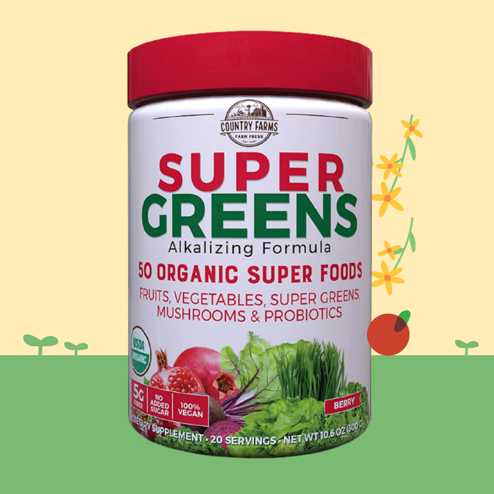 컨츄리<b>팜스 슈퍼</b>그린 식이섬유 귀리 스피루리나 프리바오이<b>틱스</b> 베리맛 분말