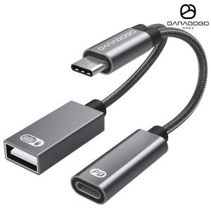 바라보고 USB C타입 60W 고속 충전 듀얼 OTG 젠더 TA2Q