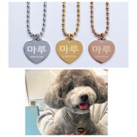 강아지목걸이 써지컬 빅하트 볼체인 인식표