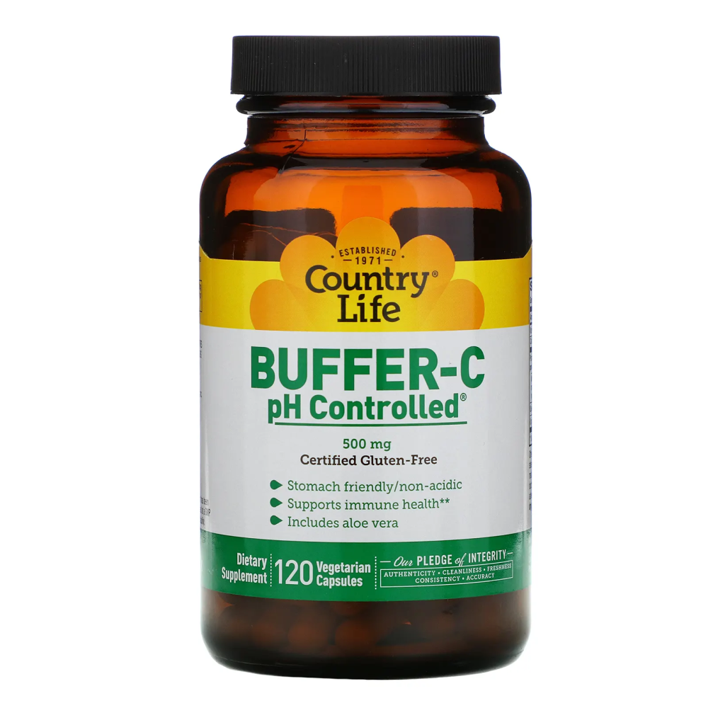 <b>컨트리 라이프</b> 버퍼 <b>비타민C</b> pH 조절 500mg 비건 120캡슐