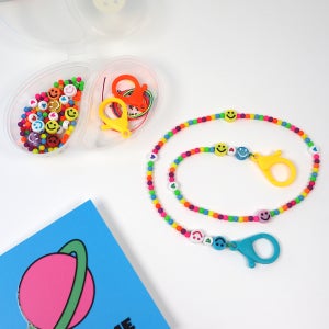 맘아트 DIY 네온비즈 마스크 목걸이 만들기 키트 마스크스트랩 4mm 알파벳X