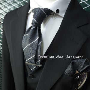 솔로몬 #7502 GRAY 프리미엄 울 쟈가드 스트라이프 넥타이