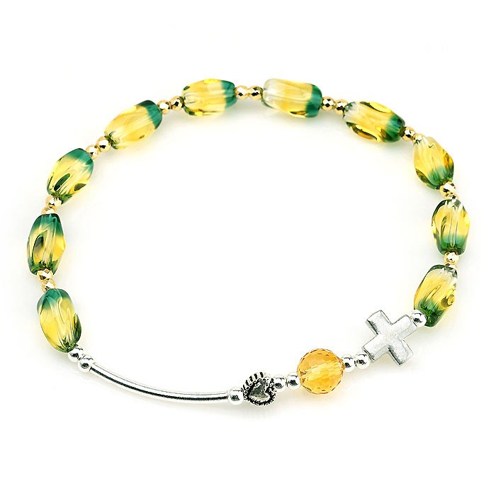 수정투톤 묵주팔찌 가톨릭성물 천주교 성물 P0000ERF