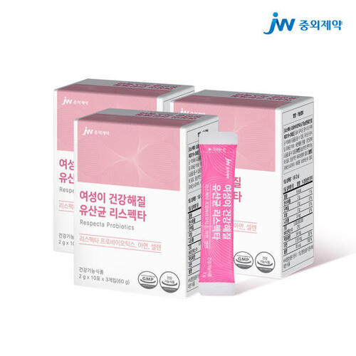<b>중외제약</b> 여성이건강해질유산균리스펙타 3개월 갱년기폐경질분비물 질염생리전후출산임산부질<b>가려움</b>