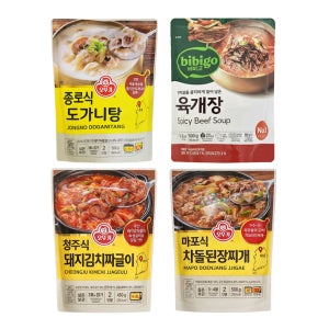 오뚜기 지역식 국물요리 비비고 8개 (육개장 차돌된장찌개 돼지김치짜글이 도가니탕)